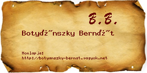 Botyánszky Bernát névjegykártya